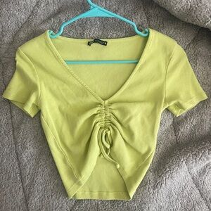 Green Cinched Zara Crop Top